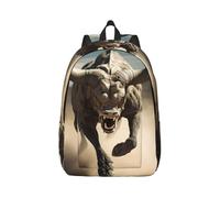 Vbcxza Runner Bull Skull Print Canvas Backpack,Medium And Small Sizes, Perfect For Hiking, Travel, And Everyday Use