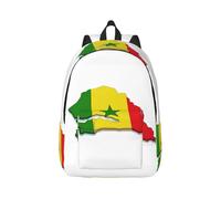 Vbcxza Senegal Flag Map Print Canvas Backpack,Medium And Small Sizes, Perfect For Hiking, Travel, And Everyday Use