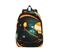 Vbcxza Solar System Jupiter Saturn Print Canvas Backpack,Medium And Small Sizes, Perfect For Hiking, Travel, And Everyday Use