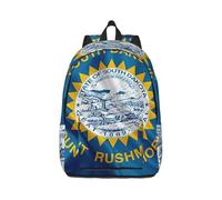 Vbcxza South Dakota Flag Map Print Canvas Backpack,Medium And Small Sizes, Perfect For Hiking, Travel, And Everyday Use
