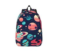 Vbcxza Space Planets Print Canvas Backpack,Medium And Small Sizes, Perfect For Hiking, Travel, And Everyday Use