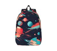 Vbcxza Space Planets Print Canvas Backpack,Medium And Small Sizes, Perfect For Hiking, Travel, And Everyday Use