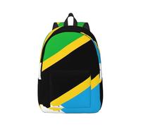 Vbcxza Tanzania Flag Map Print Canvas Backpack,Medium And Small Sizes, Perfect For Hiking, Travel, And Everyday Use