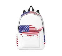 Vbcxza Usa Flag Map Print Canvas Backpack,Medium And Small Sizes, Perfect For Hiking, Travel, And Everyday Use