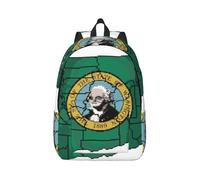 Vbcxza Washington Flag Map Print Canvas Backpack,Medium And Small Sizes, Perfect For Hiking, Travel, And Everyday Use