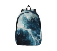 Vbcxza Within The Tides Print Canvas Backpack,Medium And Small Sizes, Perfect For Hiking, Travel, And Everyday Use