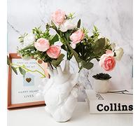 VBDA Heart Vase, Large Simulation love in Bloom Anatomical Heart Vase White Vase for Flowers Love Hearts, Resin Heart Shape Planter Pot Vase, Anatomical Organ Flower Pot Ornament for Home Office