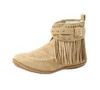 VBEDKDEB Ankle Boots Women's Ankle Boots Women's Ankle Boots with Block Heel Retro Lace Round Short Shoes Tassel Zip Flat Colour 1117ic Boots, White, 5.5 UK