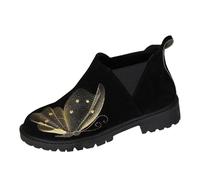 VBEDKDEB Ankle Boots Women's Boots Ankle Boots and Winter Suede Round Toe Elastic Sleeves Low Heel Single Boots Bare Winter Shoes Women, black, 5 UK