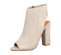 VBEDKDEB Ankle Boots Women's Boots Ankle Boots Women's Sandals Fish Heel Thick Zip Mouth Heel High Fashion Shoes Side Women's Sandals Cowboy Boots, khaki, 4.5 UK