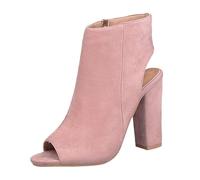 VBEDKDEB Ankle Boots Women's Boots Ankle Boots Women's Sandals Fish Heel Thick Zip Mouth Heel High Fashion Shoes Side Women's Sandals Cowboy Boots, pink, 5 UK