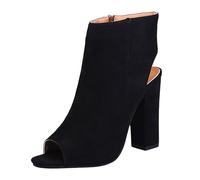 VBEDKDEB Ankle Boots Women's Boots Ankle Boots Women's Sandals Fish Heel Thick Zip Mouth Heel High Fashion Shoes Side Women's Sandals Cowboy Boots, black, 8 UK