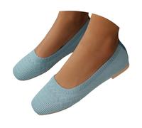 VBEDKDEB Ballerina Shoes Women's Comfortable Flat Ballet Flats Flat Shoes for Slip-on, Comfortable Ballet Flats, Cute Ballet Shoes Wearable, Low Wedge Heel Ballerina Slippers Women, sky blue, 5 UK
