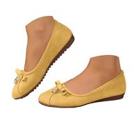 VBEDKDEB Ballerina Shoes Women's Comfortable Flat Ballet Flats Flat Shoes for Slip-on, Comfortable Ballet Flats, Cute Ballet Shoes Wearable, Low Wedge Heel Slippers Women's Ballerina, yellow, 5 UK
