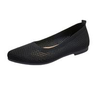 VBEDKDEB Ballerina Shoes Women's Comfortable Flat Ballet Flats Old Fabric Shoes Breathable Popular Knitted Mesh Fashion Women's Shoes Foldable Ballet Flats, black, 7 UK