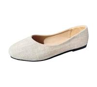 VBEDKDEB Ballerina Shoes Women's Comfortable Flat Ballet Flats Simple Women's Shoes with Square Toe Plain Flat Mouth Flat Bottom Casual Comfortable Large Soft Comfortable Ballet Flats, White, 8 UK