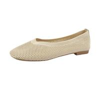 VBEDKDEB Ballerina Shoes Women's Comfortable Flat Ballet Flats Slip-On Comfortable Ballet Flats Cute Ballet Shoes Wearable Low Wedge Heel Ballerina Shoes Women, beige, 5 UK