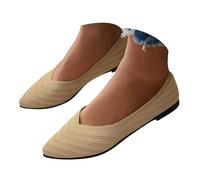 VBEDKDEB Ballerina Shoes Women's Comfortable Flat Ballet Flats Slip-On Comfortable Ballet Flats Cute Ballet Shoes for Women Wearable Low Wedge Heel Ballerina Pointed, beige, 8 UK