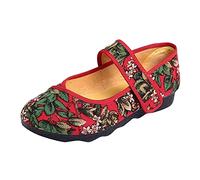 VBEDKDEB Ballerina Shoes Women's Comfortable Flat Ballet Flats Soft Casual Shoes Cloth Embroidered Women's Shoes Sling Ballet Flats, red, 5.5 UK