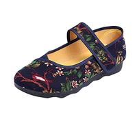 VBEDKDEB Ballerina Shoes Women's Comfortable Flat Ballet Flats Soft Casual Shoes Cloth Embroidered Women's Shoes Sling Ballet Flats, black, 4.5 UK
