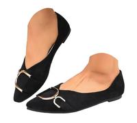 VBEDKDEB Ballerinas Women's Comfortable Shoes Summer Plus Size Pointed Shoes Slip On Plain Flat Casual Women Shoes Flat Shaft Slippers Mother Shoes Women Summer, beige, 4.5 UK