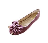 VBEDKDEB Ballerinas Women's Comfortable Shoes Summer Women's Singles Shoes Flat Bowknot Casual Shoes Slip Work Shoes for Elegant and Comfortable, purple, 8 UK
