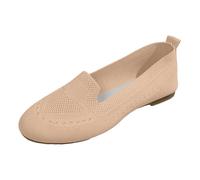VBEDKDEB Casual Shoes Women's Ballet Flats Flat Shoes Comfortable Slippers Cute Ballet Flats Portable Low Wedge Heel Slippers, beige, 9 UK