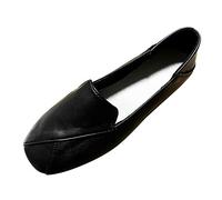 VBEDKDEB Loafer Women's Flat Moccasins Slippers Leisure Ladies Four Seasons Plain Non-Slip Flat Square Breathable Slip On Lazy Shoes Slip-On Shoes Comfortable Slip On Flat, black, 5 UK