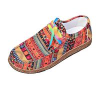 VBEDKDEB Loafer Women's Flat Moccasins Slippers Women's Trainers All Season Shoes Boat Shoes Fashionable Sneakers Lightweight Loafer Comfortable Slip On Comfort Flat, red, 4.5 UK