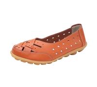 VBEDKDEB Loafer Women's Moccasins Flat Slippers Women's Winter Bow with Soft Sole for Slip-On Flat Heels Warm Fleece Single Shoes Low Shoes Comfortable Shoes Comfort Flat, orange, 7 UK