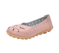 VBEDKDEB Loafer Women's Moccasins Flat Slippers Women's Winter Bow with Soft Sole for Slip-On Flat Heels Warm Fleece Single Shoes Low Shoes Comfortable Shoes Comfort Flat, pink, 4.5 UK