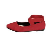 VBEDKDEB Mary Jane Shoes Women's Breathable Flat Slippers in Plus Sizes for Women in Europe and America All Season Shoes for Any Season Patent Shoes Black, red, 5 UK