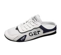 VBEDKDEB Men's Sports Shoes, Trekking Shoes, Lazy Man Half Slipperboard Shoes, Male White Trainers, E White, 7 UK
