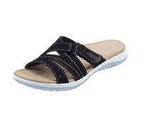 VBEDKDEB Orthopaedic Slippers Women's Summer Casual Mules Orthocare Sandals Comfortable Footbed Peeptoe Slippers Adjustable Strap Sandals Holiday Travel Beach Non-Slip Slippers, black, 5.5 UK