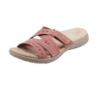 VBEDKDEB Orthopaedic Slippers Women's Summer Casual Mules Orthocare Sandals Comfortable Footbed Peeptoe Slippers Adjustable Strap Sandals Holiday Travel Beach Non-Slip Slippers, red, 8.5 UK