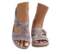 VBEDKDEB Orthopaedic Slippers Women's Summer Casual Non-Slip Mules Orthocare Slippers Sandals Comfortable Peeptoe Slippers Wedge Heel Sandals Beach Travel Holiday Slippers, pink, 8.5 UK