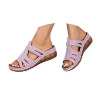 VBEDKDEB Orthopaedic Slippers, Women's Summer Platform Mules, Orthocare Slippers, Comfortable Peeptoe Slippers, Wedge Heel, Sliding Sandals, Sandals, Beach, Holiday, Travel, Non-Slip Slippers, pink