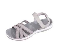 VBEDKDEB Sandals Women's Open Sports Sandals with Soft Soles, Elastic Adjustable Straps Toe Freedom Non-Slip Sports Sandals Summer Comfortable, gray, 4 UK