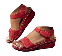 VBEDKDEB Sandals Women's Summer Comfortable Sandals Women Sleeve Foot One Word Comfortable Fish Mouth Sandals Retro Women Shoes Large Size Round Hang Heel Women Ladies Summer Comfortable, red, 8.5 UK