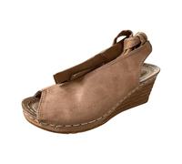 VBEDKDEB Sandals Women's Summer Comfortable Women's Sandals New Summer Pure Colour Round Head Fish Mouth Strap Women's Fashion Large Wedge Sandals Glitter Shoes Women, khaki, 7 UK