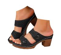 VBEDKDEB Sliders Women Large Size Flat Casual Slippers Hollow Out Toe Showing Wedge Sole Fish Mouth Slippers Womens Sandals (4)