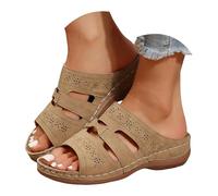 VBEDKDEB Sliders Women Women's Breathable Mesh Sandals With An Ergonomically Designed Cushioned Insole For A Comfortable Summer Experience. Women's Sandals (Khaki, 7)