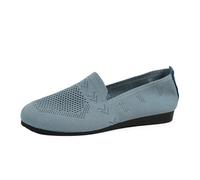 VBEDKDEB Slip On Sneakers Women's Casual Shoes Slippers Foreign Trade Mesh Round Head Flat Single Shoes Female Flat Mouth Leisure Flat with Loafers Shoes Fabric Shoes, lightblue, 7 UK