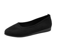 VBEDKDEB Slip-on trainers, women's casual shoes, slippers, old fabric shoes, breathable, popular knitted mesh, fashion women's shoes, gym slippers, black, 8 UK