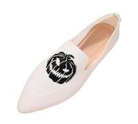 VBEDKDEB Sneaker Women's Casual Shoes Slippers Trainers Embroidered Flying Woven Flat Lace Women's Shoes Knitted Breathable Halloween Boat Shoes Shoes for Long Standing, White, 5.5 UK