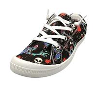 VBEDKDEB Sneaker Women's Slip On Sports Shoes Slippers Women's Shoes Casual Fabric Shoes Non-Positioning Halloween Print Soft Sole Fabric Shoes Barefoot Shoes Women's Leather, black, 5 UK