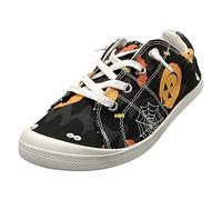 VBEDKDEB Sneaker Women's Slip On Sports Shoes Slippers Women's Shoes Casual Fabric Shoes Non-Positioning Halloween Print Soft Sole Fabric Shoes Barefoot Shoes Women's Leather, yellow, 8 UK