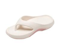 VBEDKDEB Toe Separator Women's Flip Flops Summer Flip Flops for Women with Arch Support, Yoga Mat, Comfortable Sandals for Walking on the Beach, Sandals Slides for, White, 8.5 UK