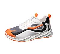 VBEDKDEB Trainers, Men's Running Shoes, Sports Shoes, Men's High Top, Breathable, Non-Slip, Unisex, Adults, Youth, Outdoor Trainers, Fashion Running Shoes, Fabric, orange, 9.5 UK