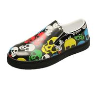 VBEDKDEB Trainers Women's Casual Shoes Slippers Trainers Halloween Women's Single Shoe with Pumpkin Print Flat Casual Shoes Trainers Girls, black, 4 UK